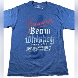 90's Jim Beam Whiskey Blue Graphic Women's Tee Size Small